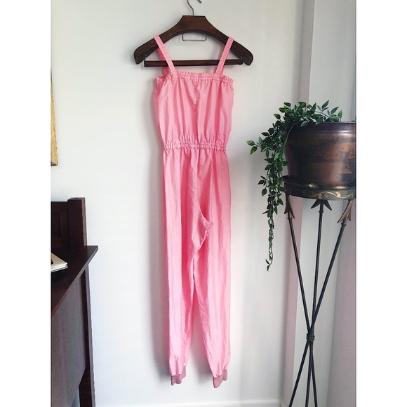 CHACOTT BUBBLEGUM PINK TRASHBAG OVERALL WARMUPS - Picture 2 of 5